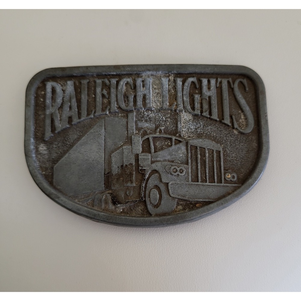 Vintage 18 Wheeler Semi‎ Truck Driver Belt Buckle Tractor Trailer Raleigh Lights